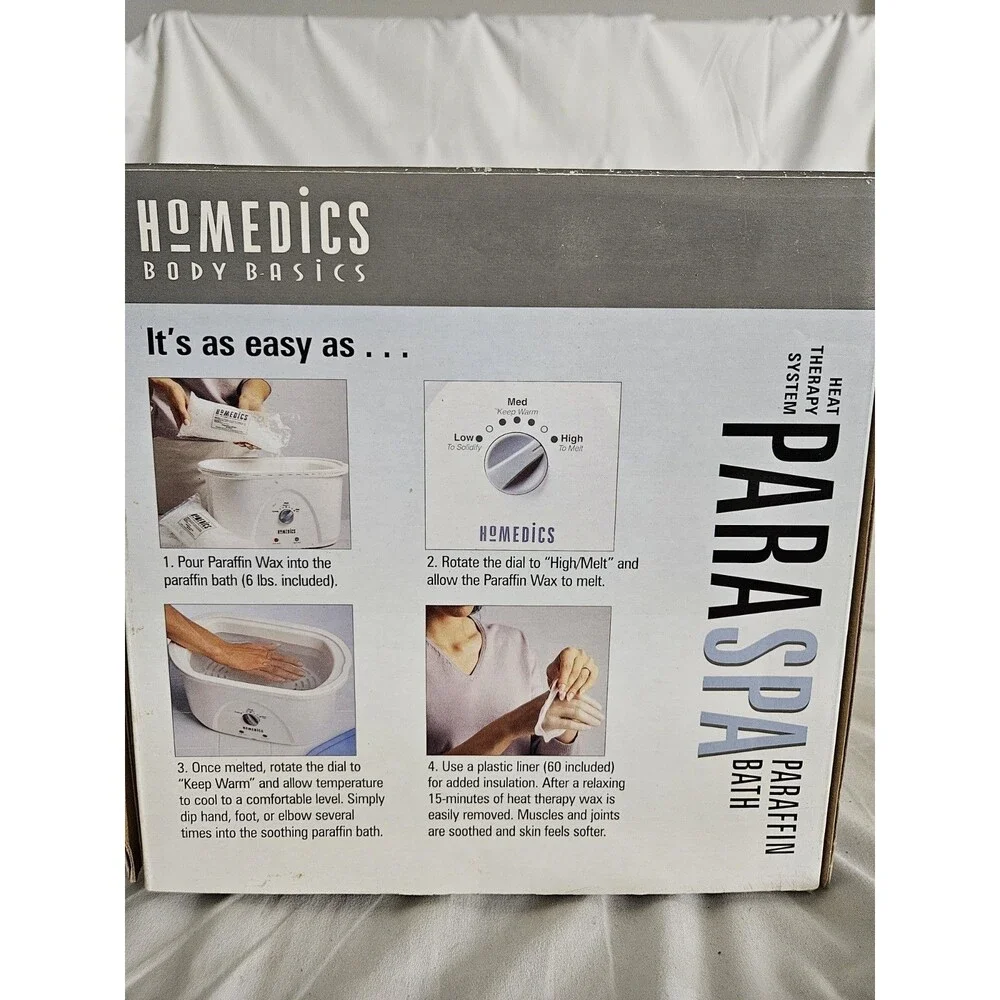 Brand New Homedics PAR-200 ParaSpa Select Heat Wax Bath | Moisturizing Therapy